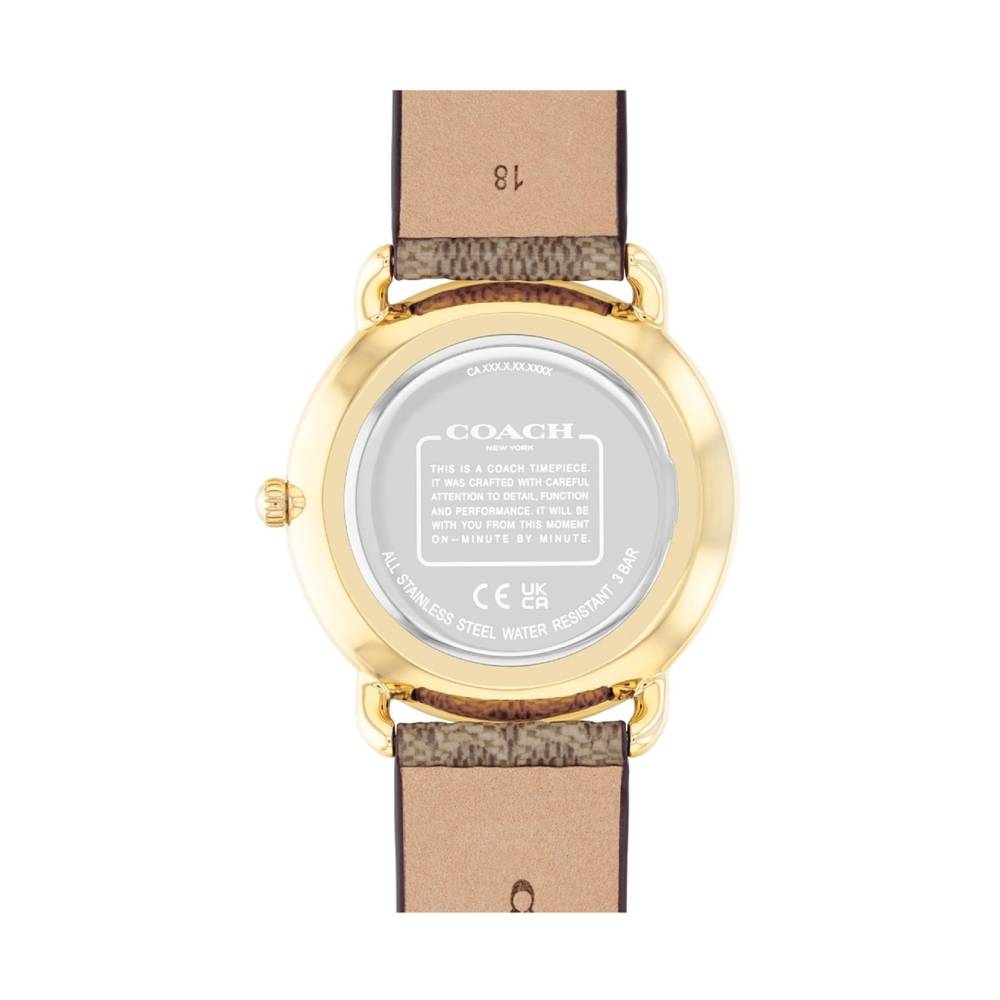 Coach Elliot Women's 36mm Brown Strap Watch - White Dial