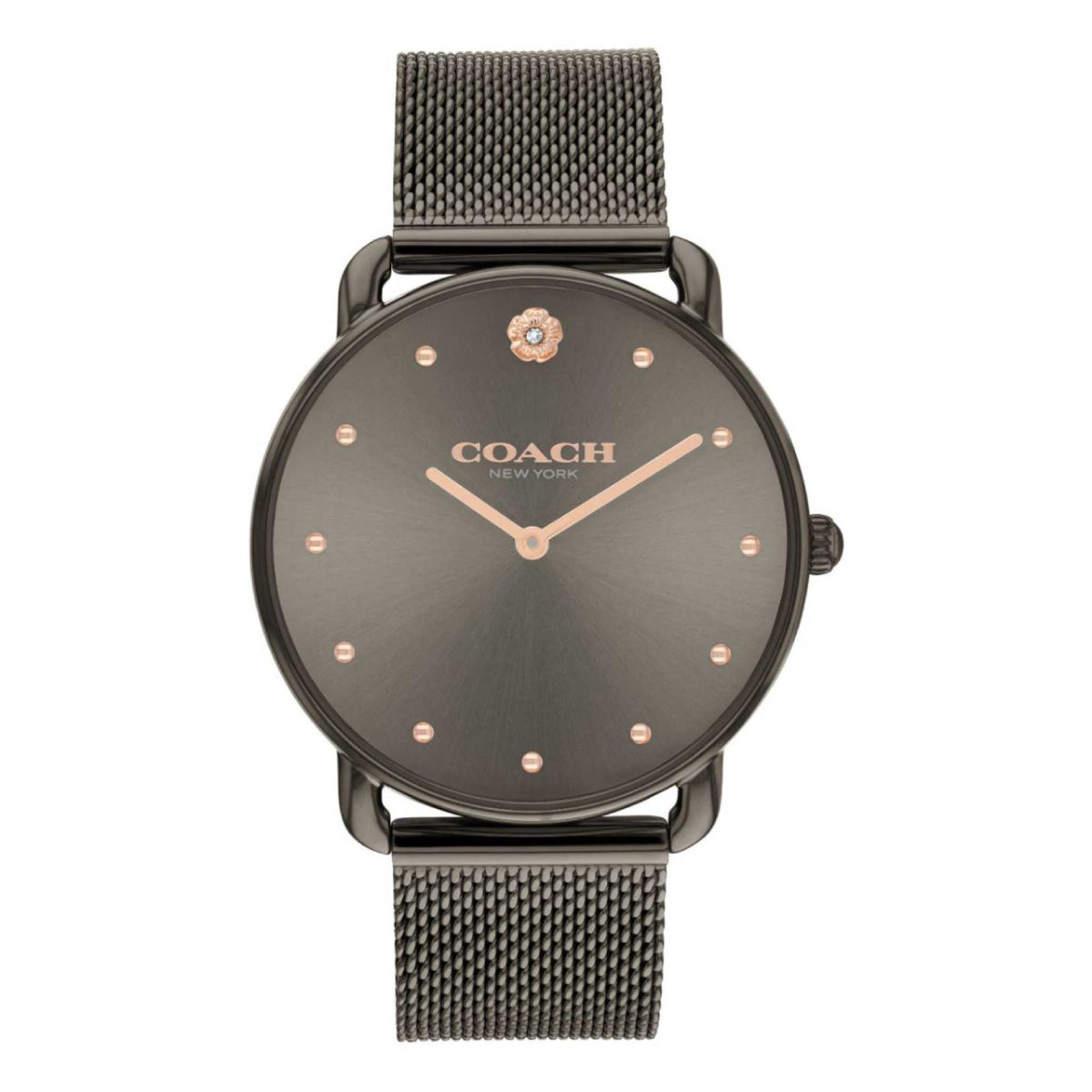 Reloj de pulsera de cuarzo Coach Elliot para mujer de 36 mm, color gris