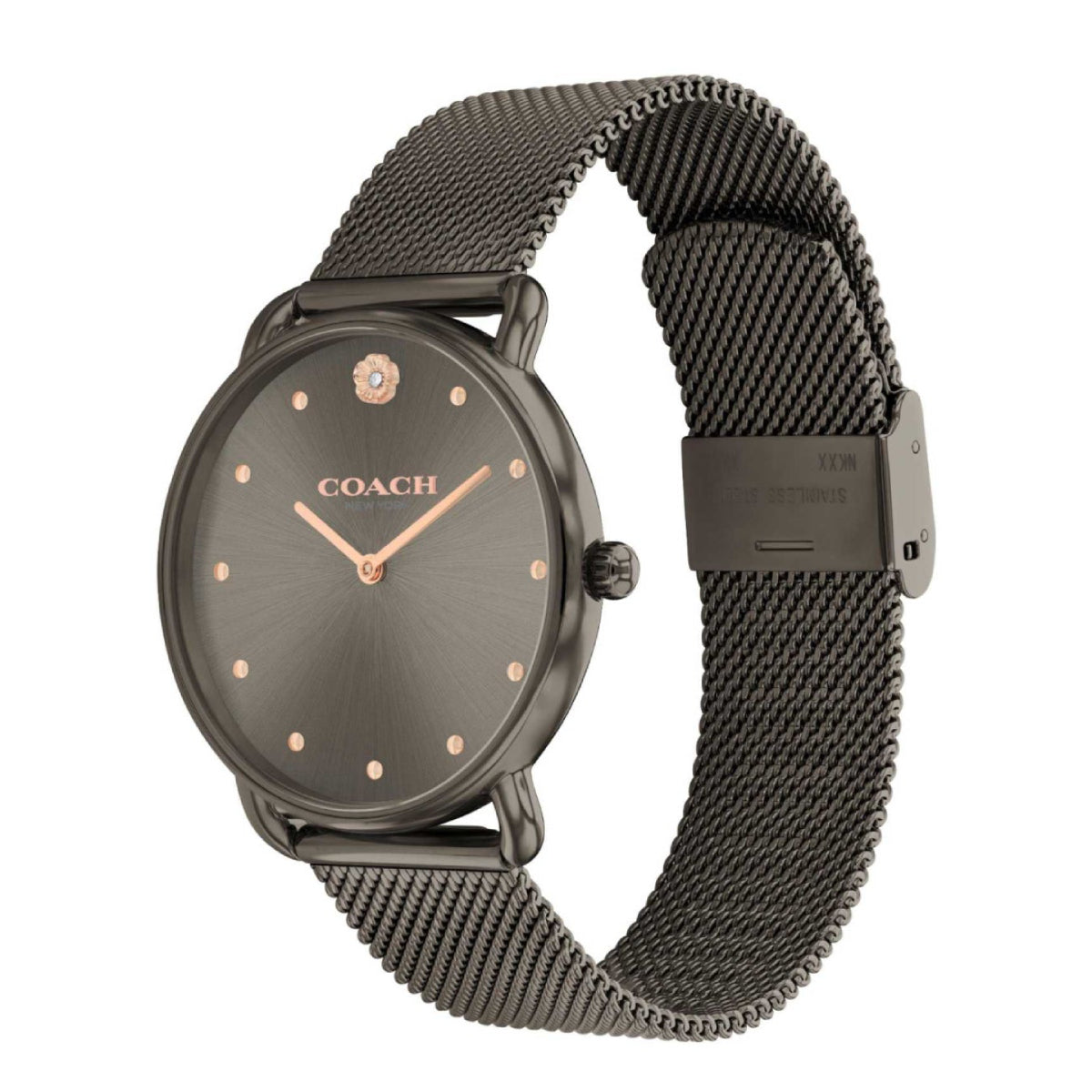 Reloj de pulsera de cuarzo Coach Elliot para mujer de 36 mm, color gris