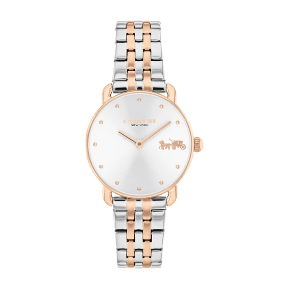 Coach Elliot Women's 28mm Two-Tone Bracelet Watch - Silver Dial