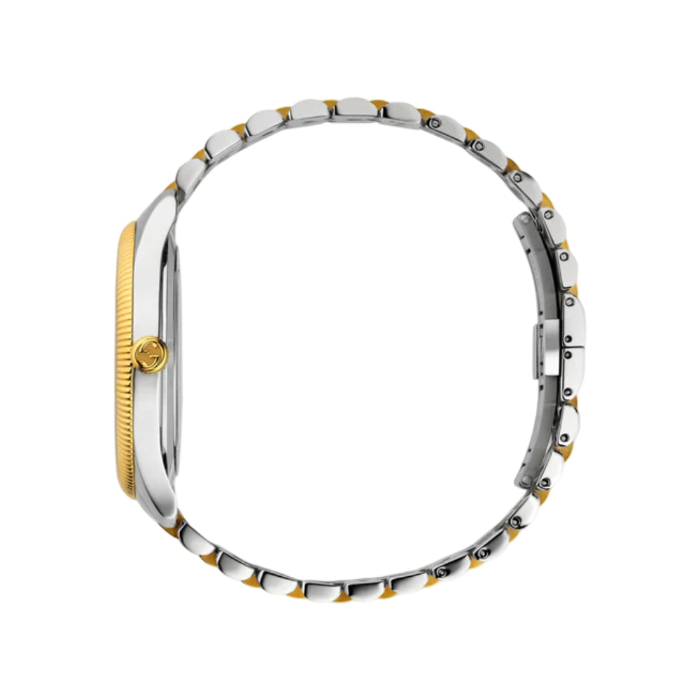 Gucci G-Timeless Men's 40mm Two Tone Bracelet Watch - Silver Dial