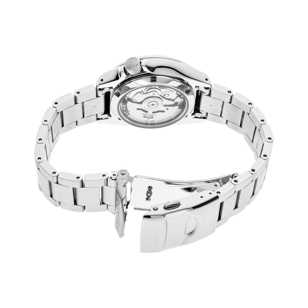 Seiko Men's 5 Sports 40mm Automatic Silver Bracelet Watch - Black Dial