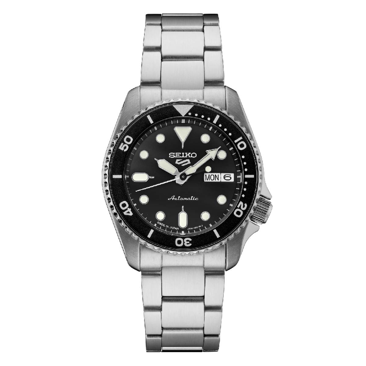 Seiko 5 Sports Men's 38mm Bracelet Watch - Black Dial