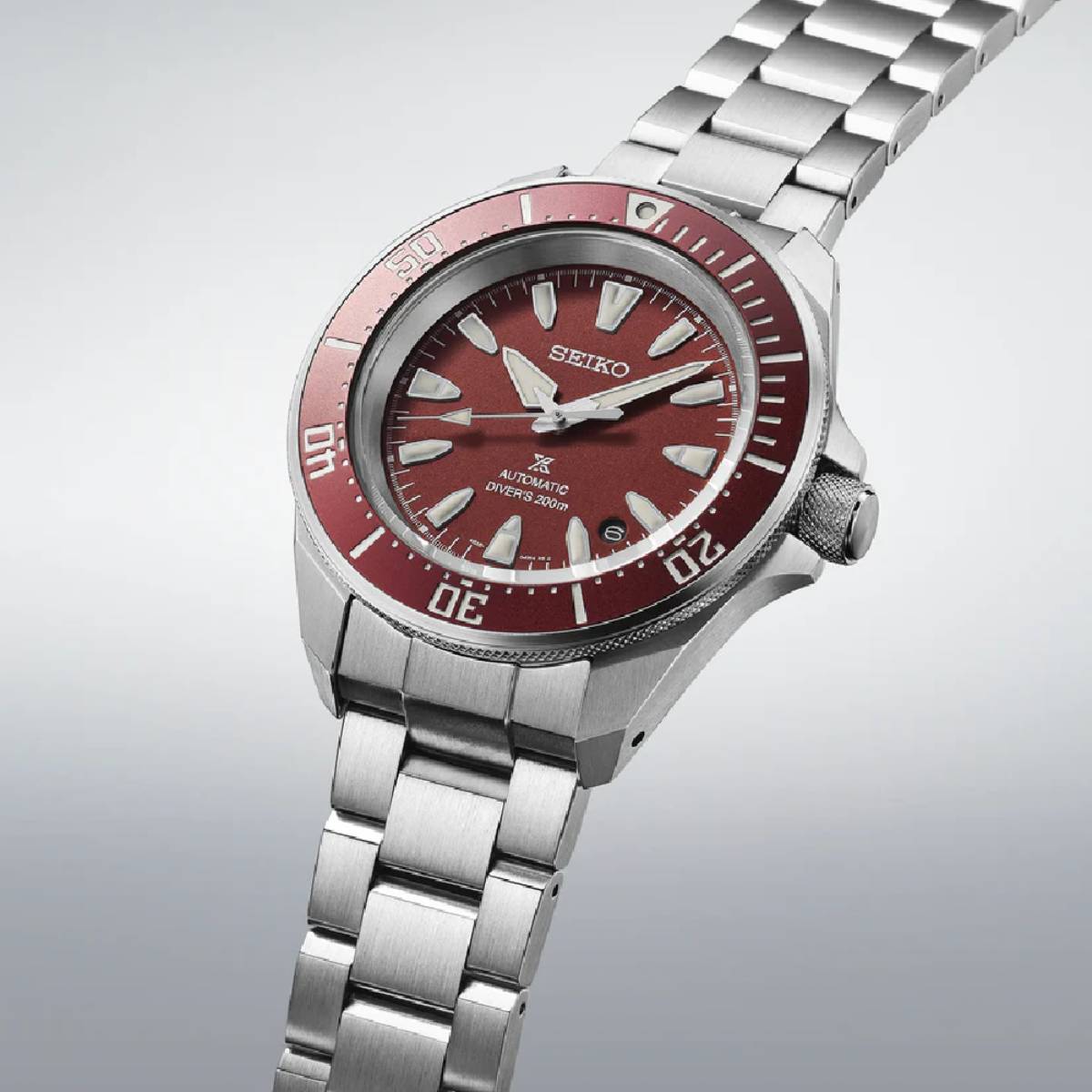 Seiko Prospex Automatic Diver Men's 41.7mm Bracelet Watch - Red Dial