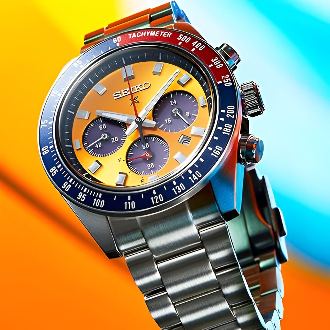 Seiko Prospex Speedtimer Men's 41.4mm Bracelet Watch - Orange Dial