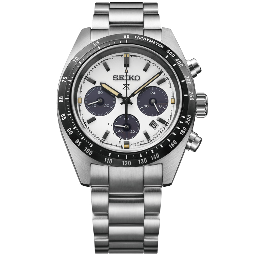 Seiko Prospex Speedtimer Men's 39mm Bracelet Watch - White Dial