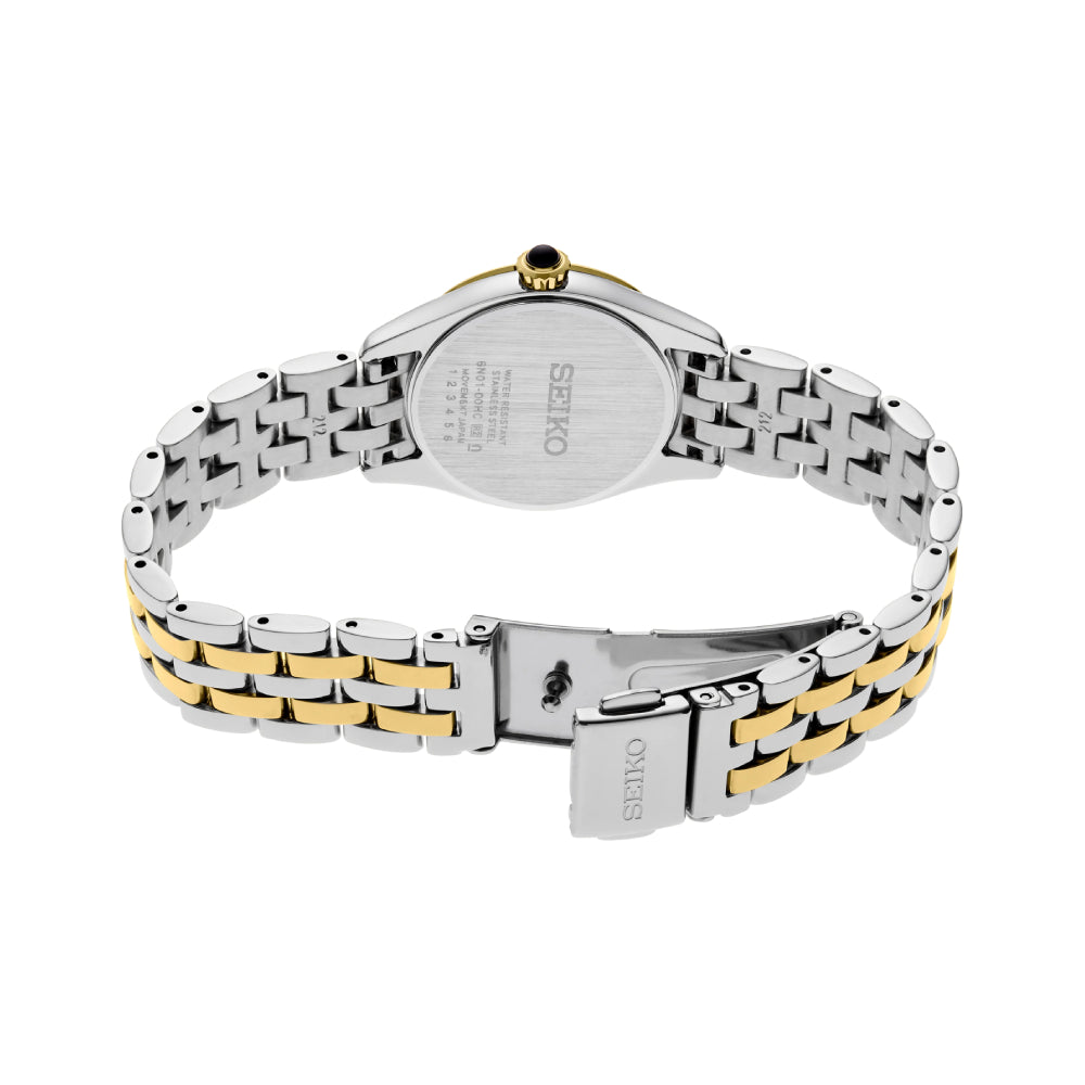 Seiko Essentials Crystals Women's 26mm Two-Tone Bracelet Watch - White Dial