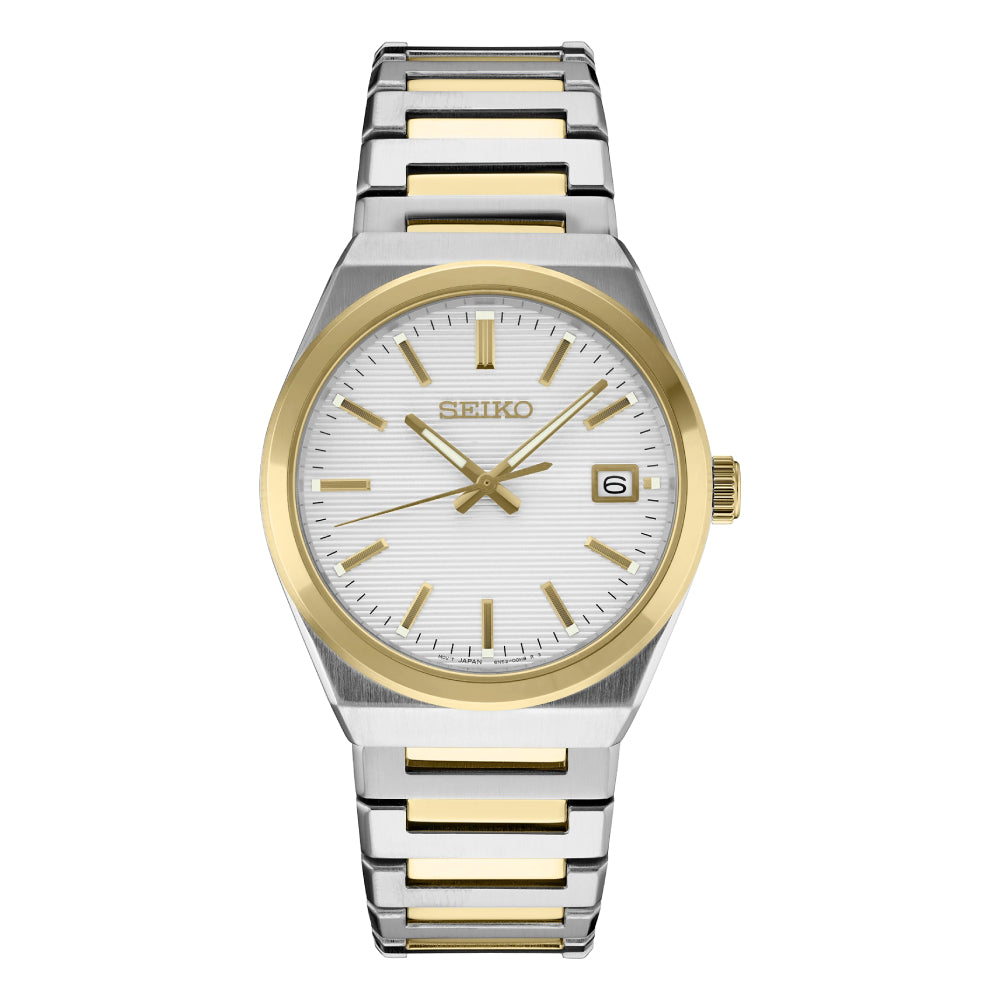 Seiko Essentials Men's 39mm Two-Tone Bracelet Watch - White Dial