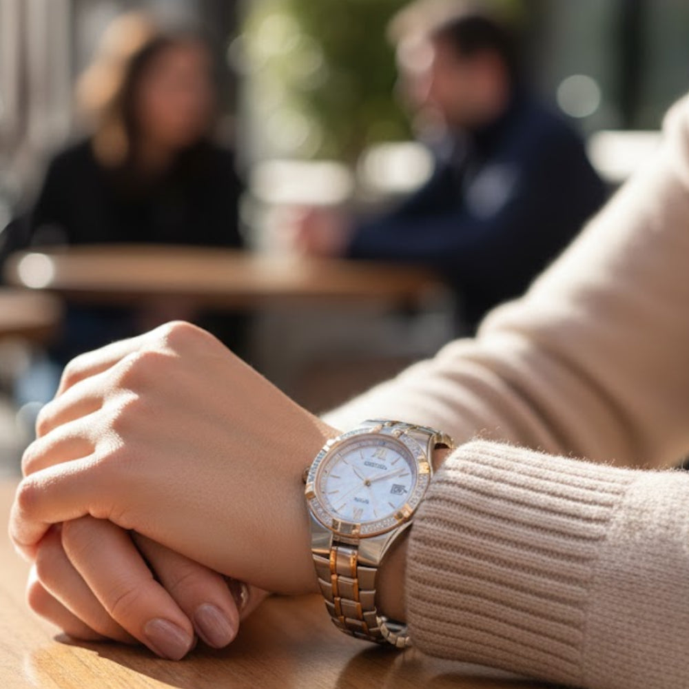 Seiko Diamond Women's 27mm Two-Tone Bracelet Watch - White Dial