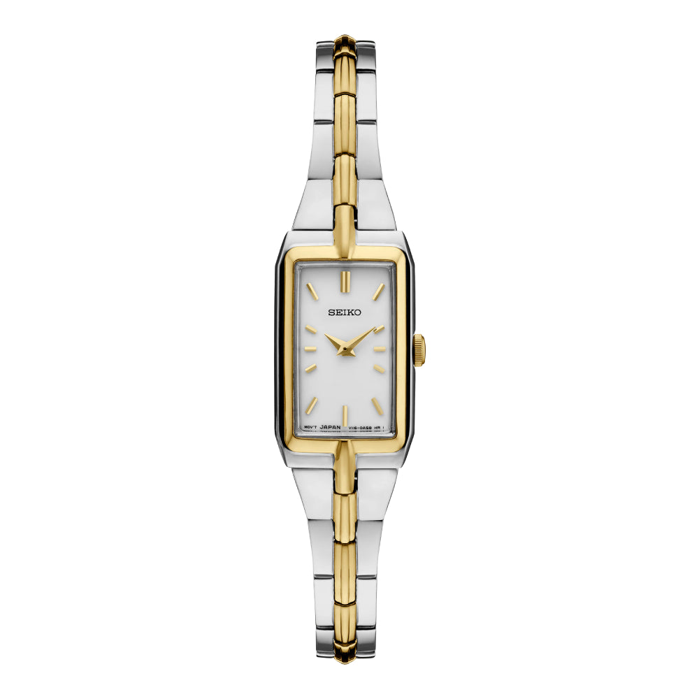 Seiko Essentials Women's 15.5mm Two-Tone Bracelet Watch - White Dial