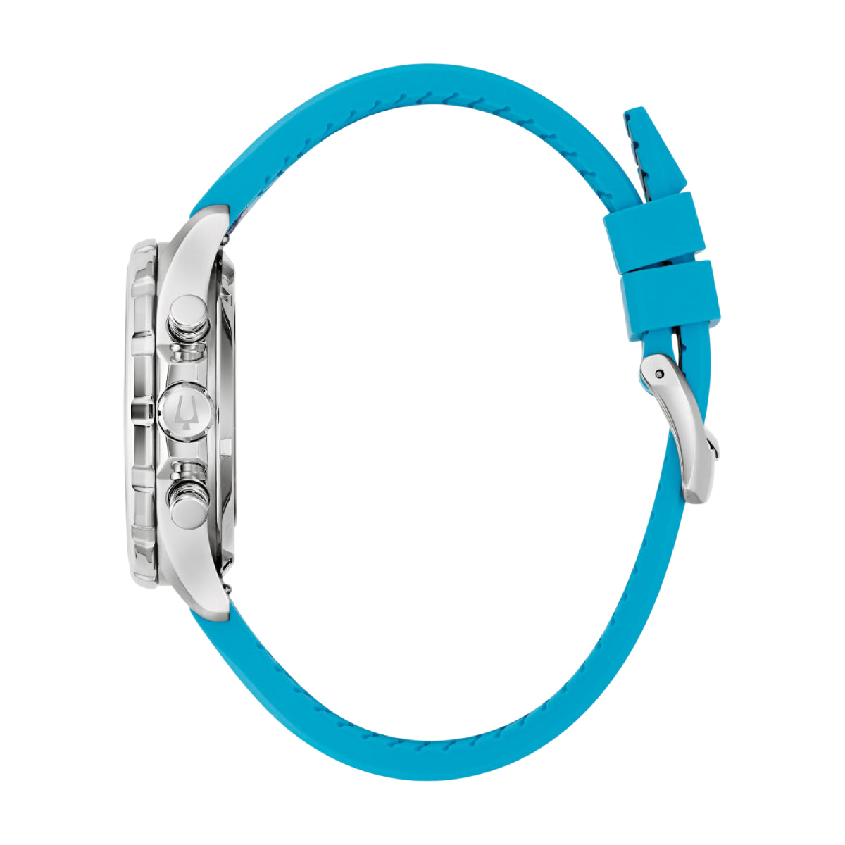 Bulova E1 Team Miami Marine Star Analog Women's 43mm Blue Strap Watch - Silver Dial