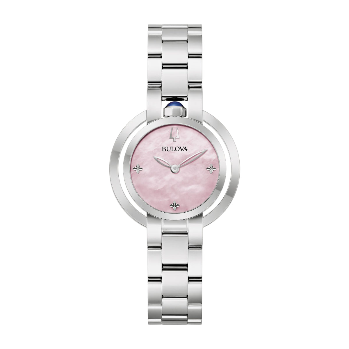 Bulova Rubaiyat Analog Women's 30.5mm Silver Bracelet Watch - Pink Dial