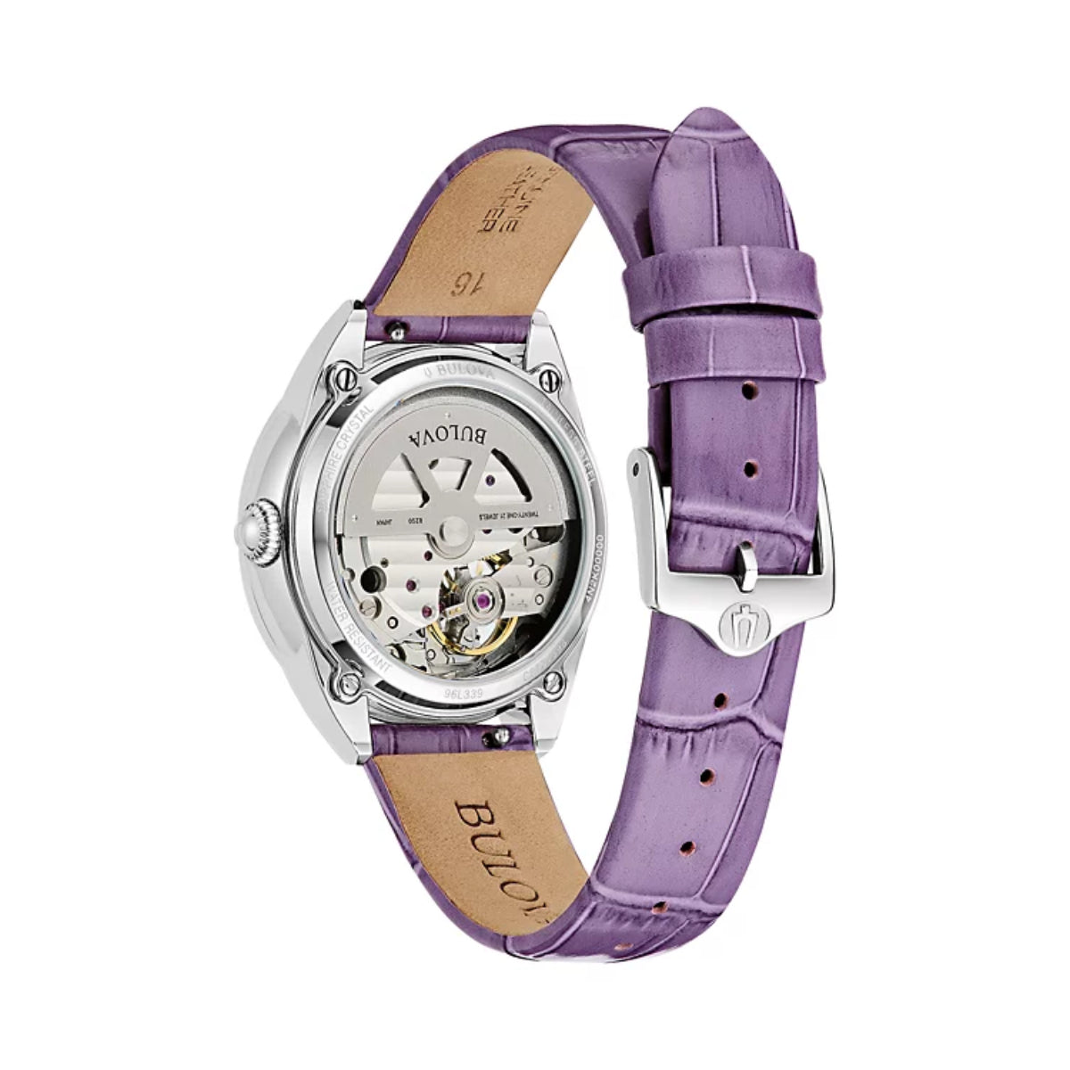 Bulova Sutton Women's 34.5mm Analog Purple Strap Watch - Pearl Dial