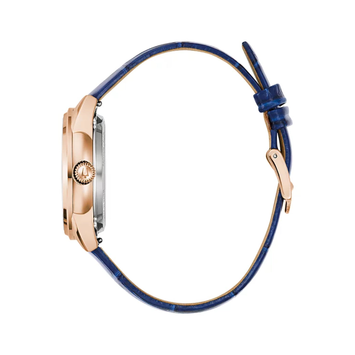 Bulova Sutton Automatic Women's 34.5mm Analog Blue Strap Watch - Pearl Dial