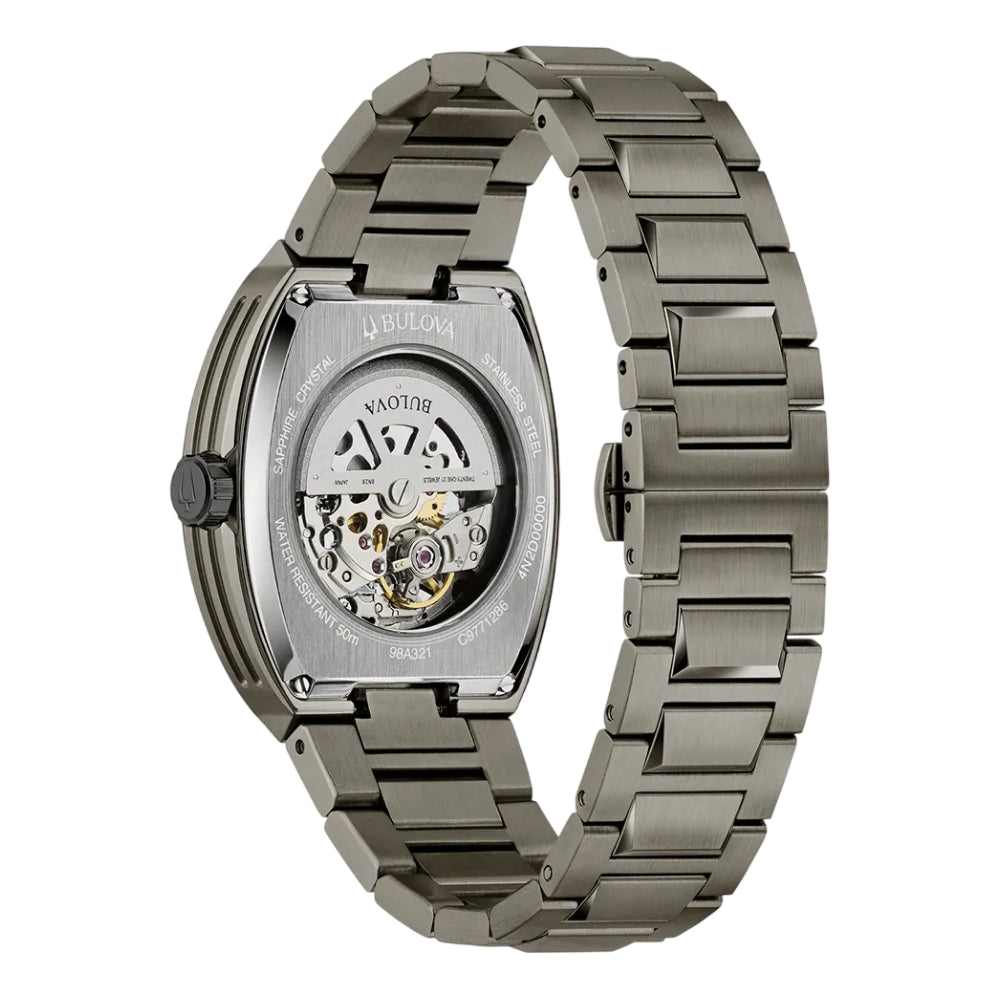Bulova Maquina Automatic Men's 40 mm Gray Bracelet Watch - Green Dial