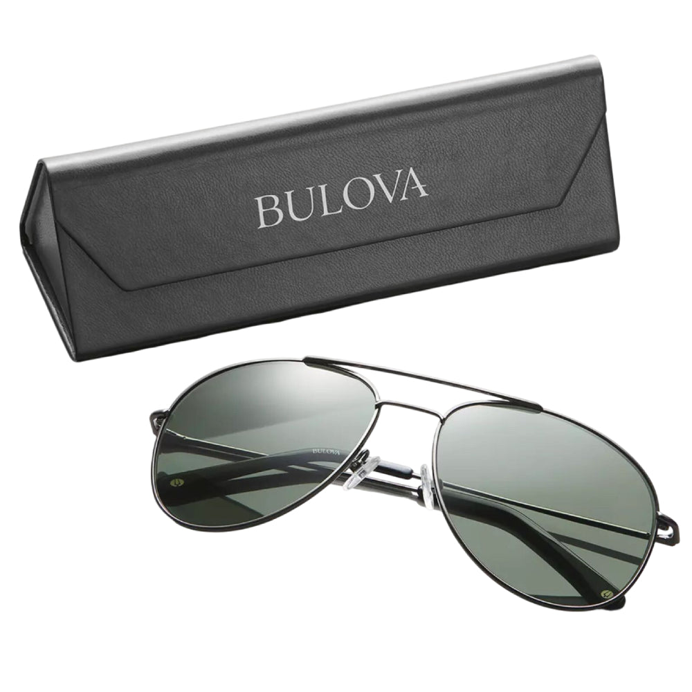 Bulova Men's K000056 Graphite Aviator Sunglasses with Case