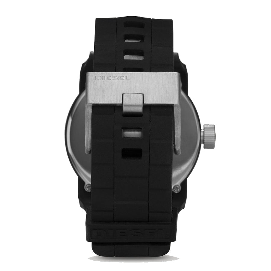 Diesel Double Down Silicone Strap Watch - Black