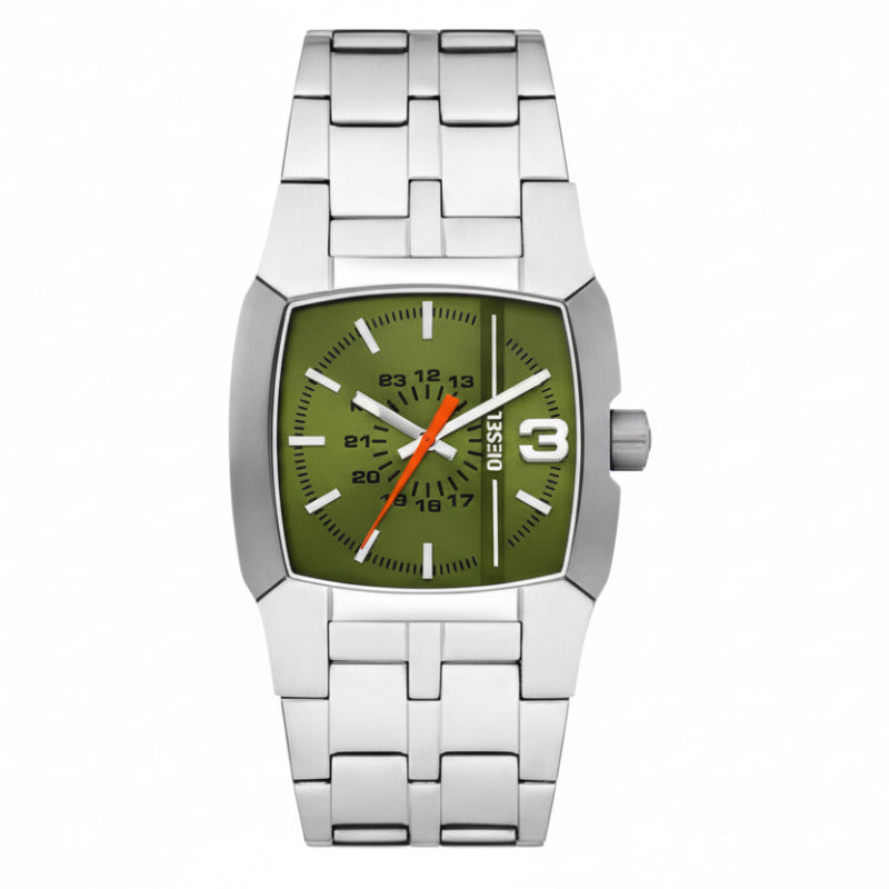 Reloj Diesel Cliffhanger cuadrado de 36 mm para hombre, color verde