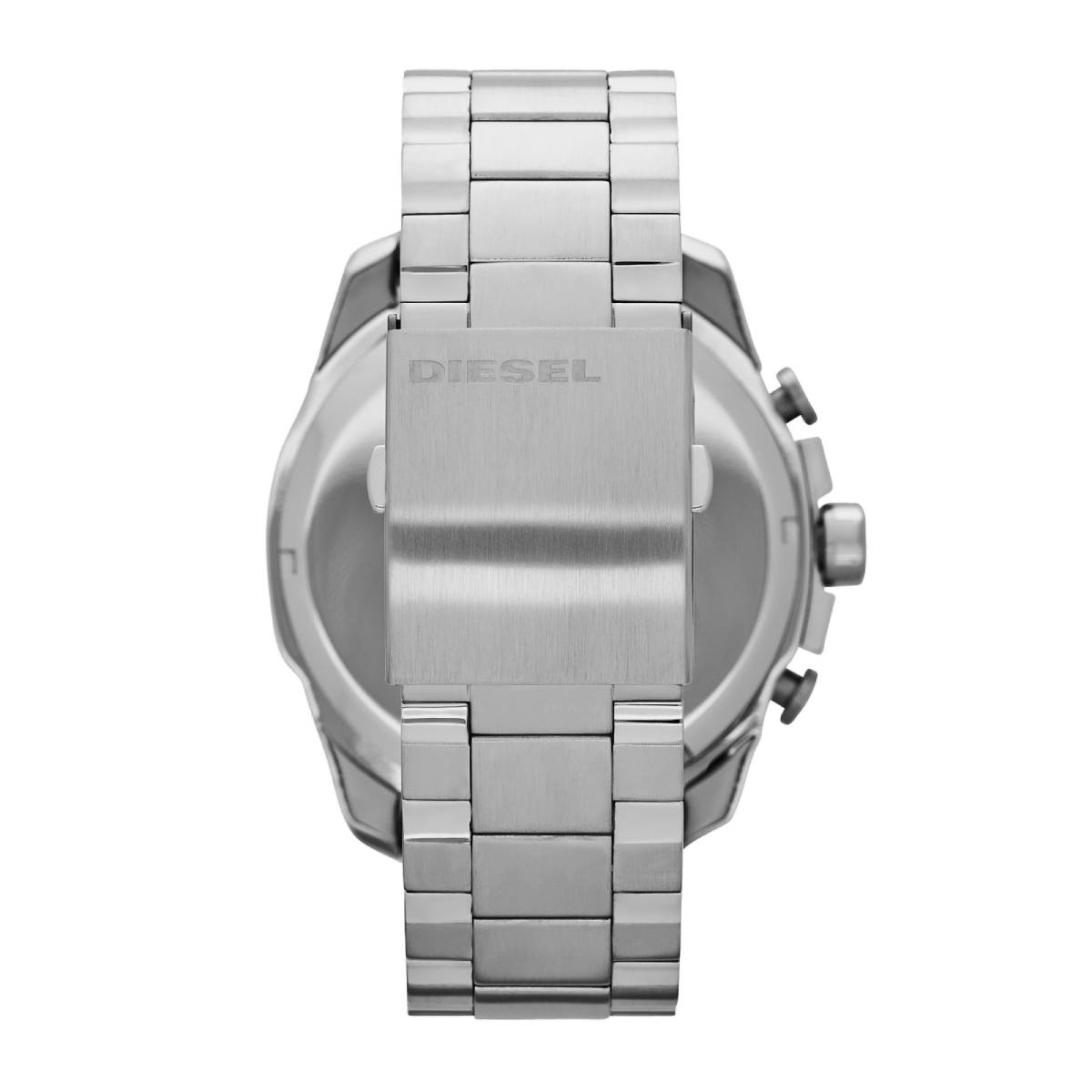Reloj cronógrafo Mega Chief de Diesel para hombre, de acero inoxidable y esfera negra, color plateado