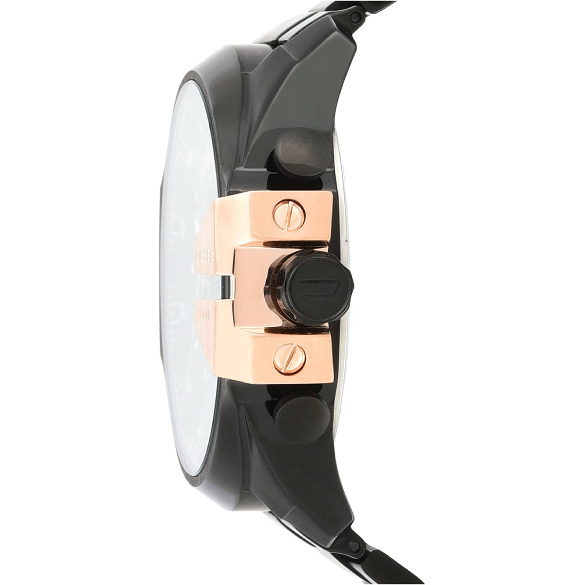 Reloj cronógrafo de acero inoxidable Mega Chief de Diesel para hombre, de 58 mm, color negro