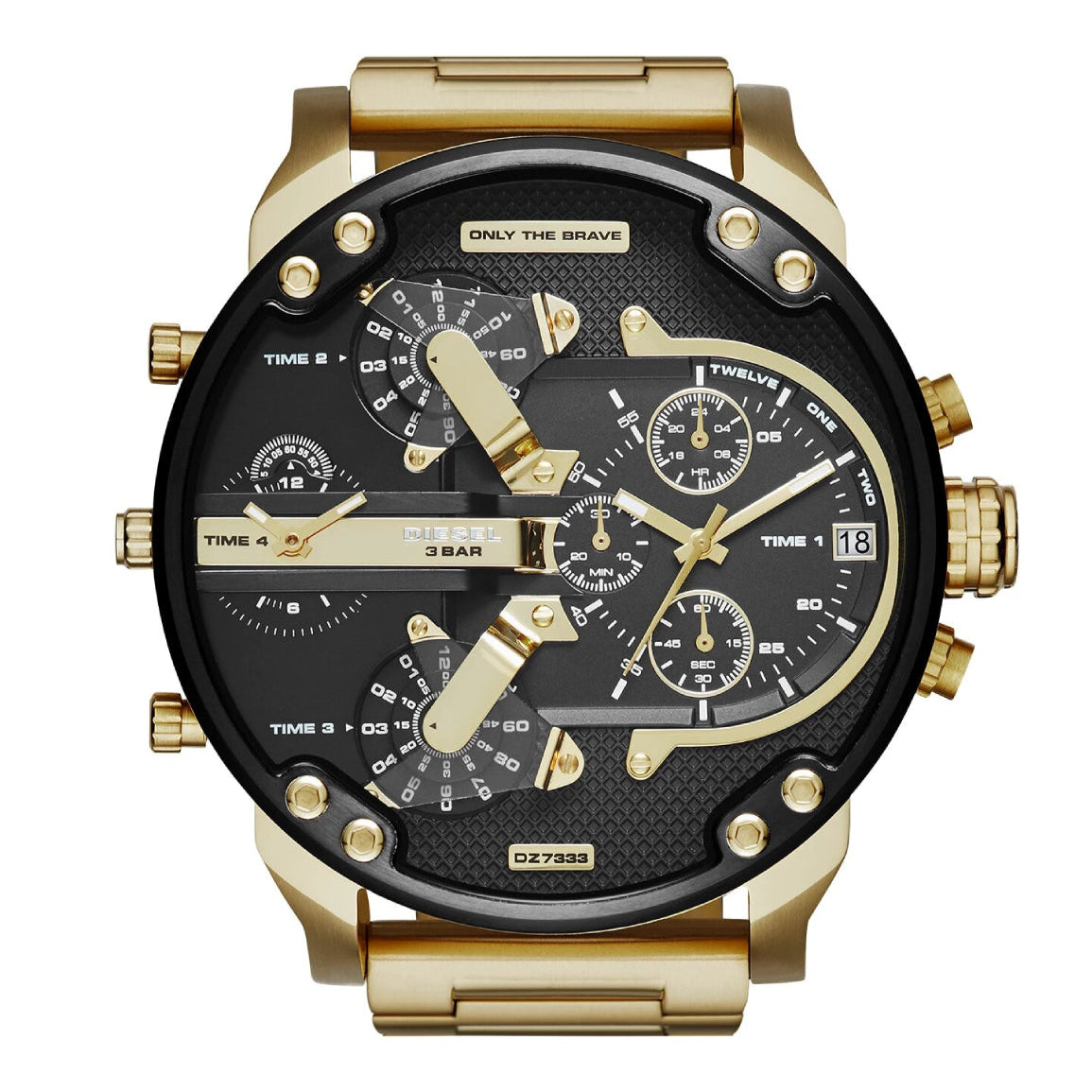 Diesel Mr. Daddy 2.0 Men's Chronograph Leather Strap Watch - Gold