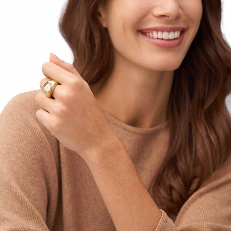 Fossil Women's 15mm Two-Hand Watch Ring - Gold