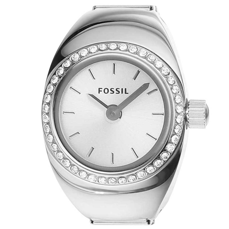 Anillo de dos manecillas para reloj de mujer Fossil de 15 mm - Plateado