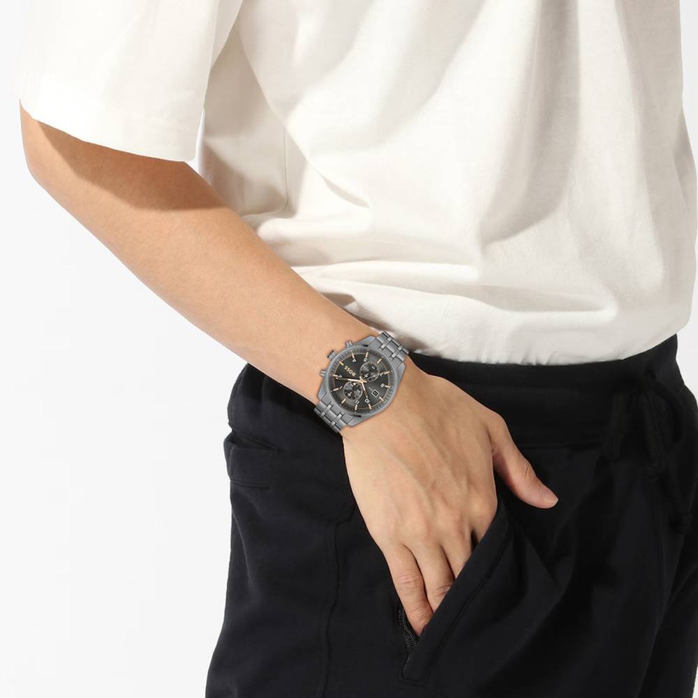 Hugo Boss Sky Traveller Men's 44mm Bracelet Watch - Gray