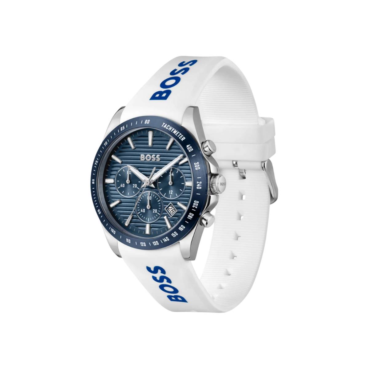 Hugo Boss Men's 41mm Chronograph Analog White Strap Watch - Blue Dial