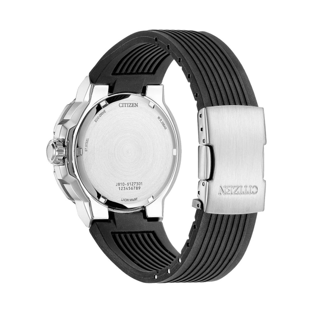 Citizen Eco-Drive Men 47mm Black Strap Watch - White Dial