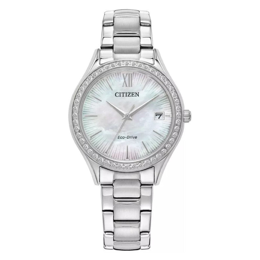 Citizen Women's 34mm Eco Drive Stainless Steel Bracelet Watch - Silver