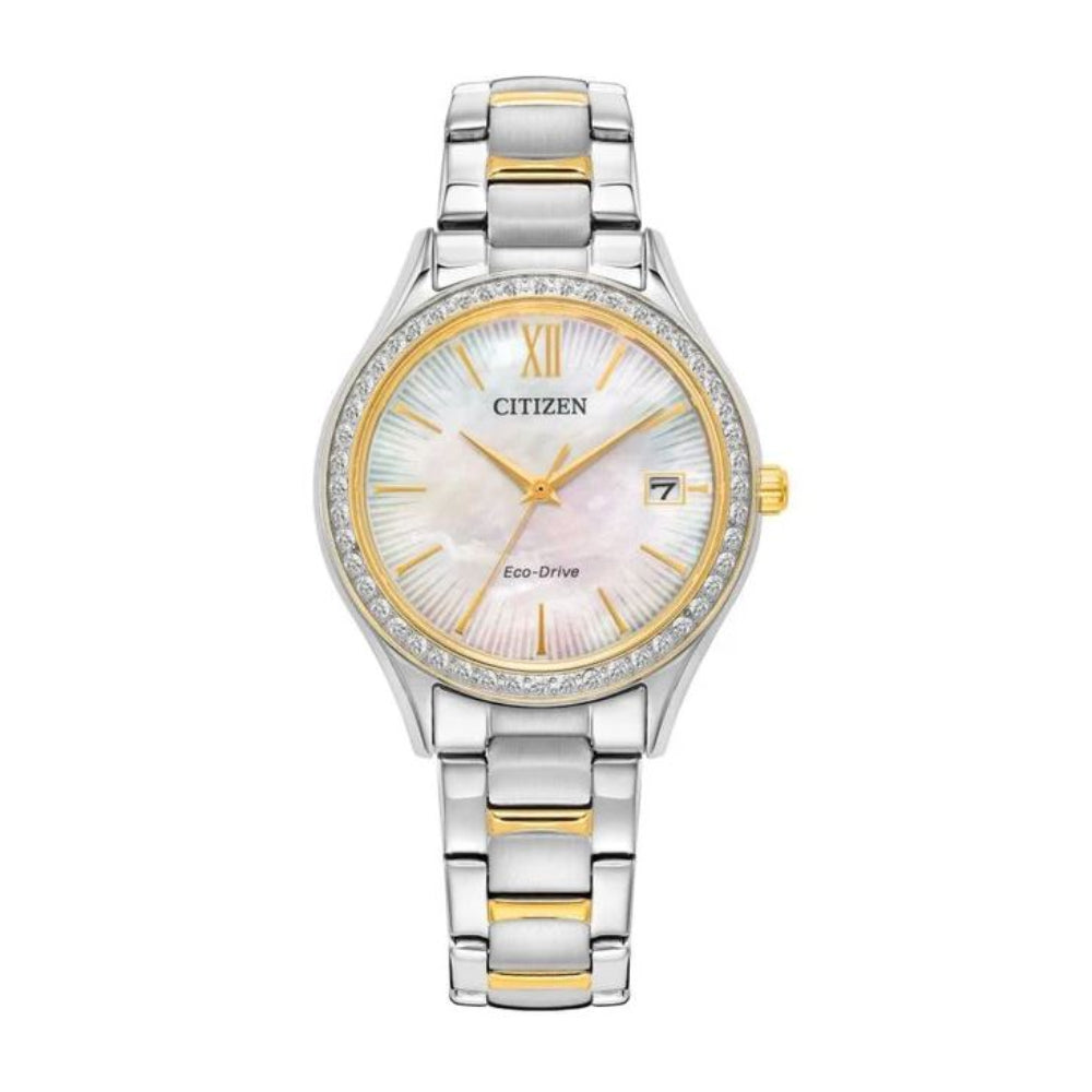 Citizen Women's 34mm Eco Drive Stainless Steel Bracelet Watch - Mother of Pearl Dial