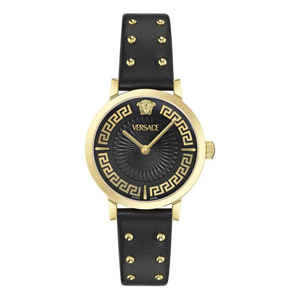 Versace Greca Fortuna Women's 35mm Strap Watch - Black