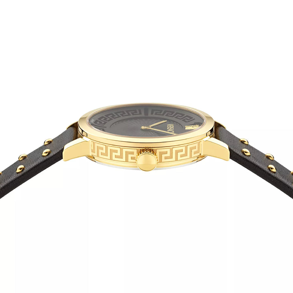 Versace Greca Fortuna Women's 35mm Strap Watch - Black