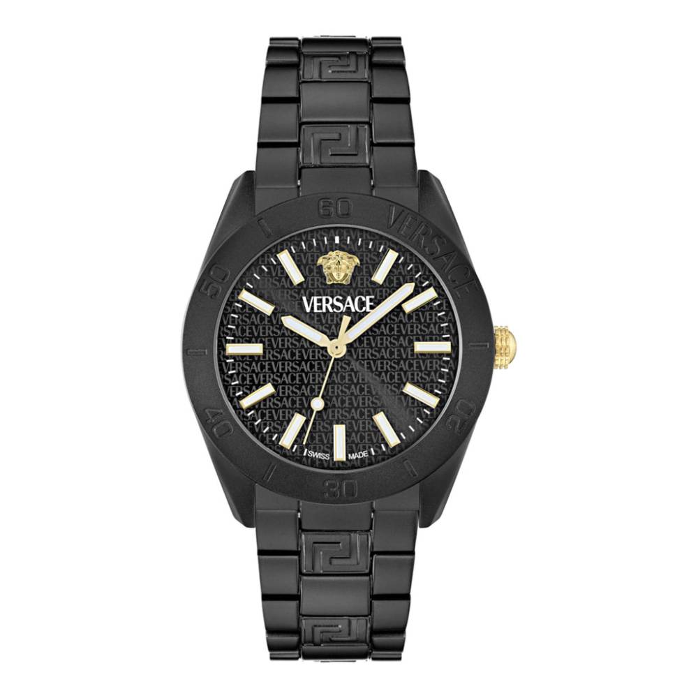 Versace V-Dome Men's 42mm Bracelet Watch - Black