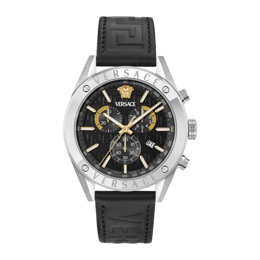 Versace Athletics Men's 44mm Strap Watch - Black Dial