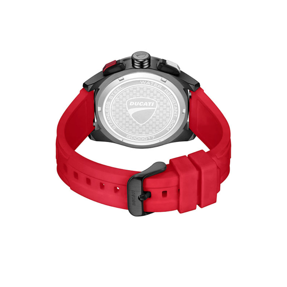 Ducati Men's 44mm Chronograph Strap Watch - Black Dial