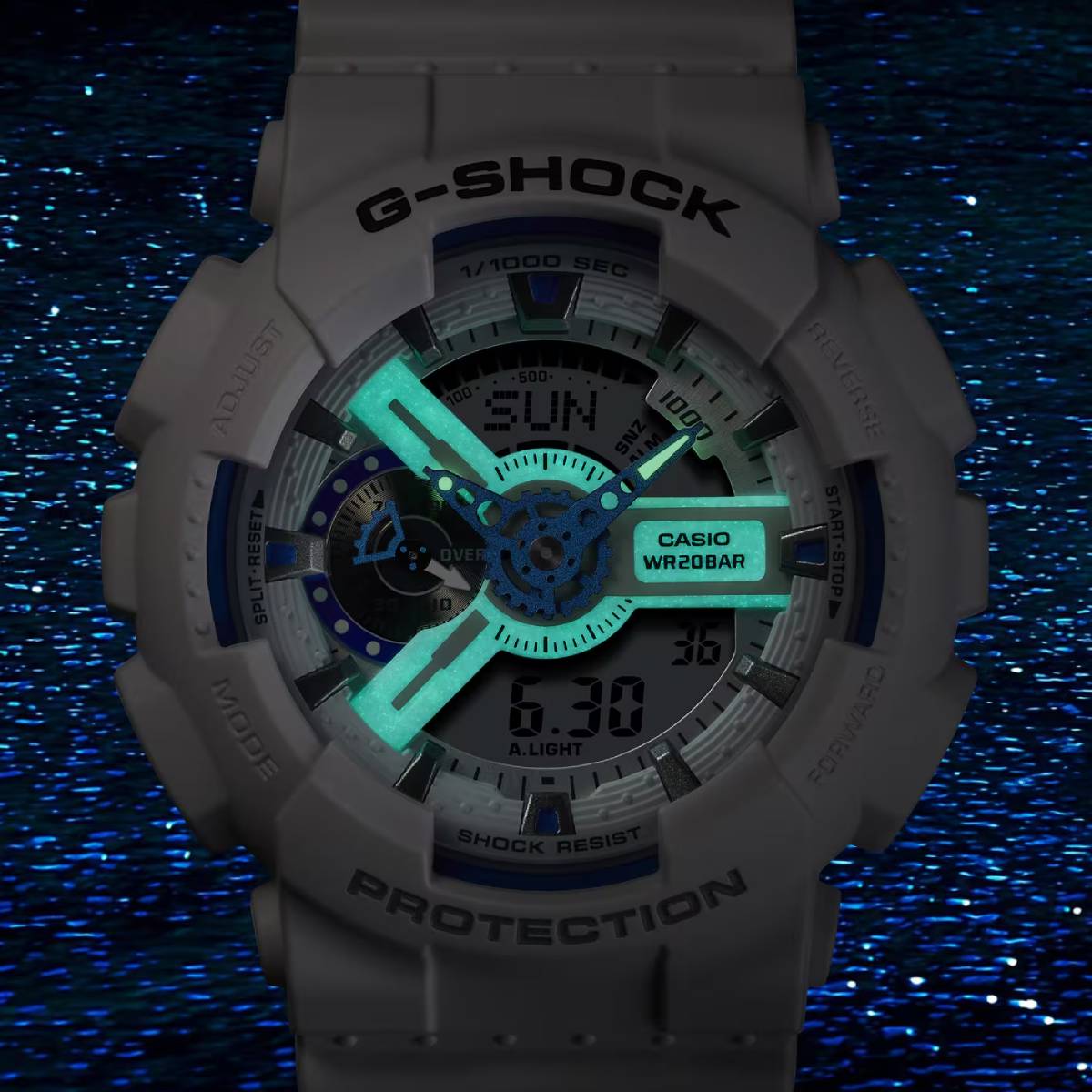 Casio G-Shock 110 Series Men's 51.2mm Ana Digi White Strap Watch - Gray Dial
