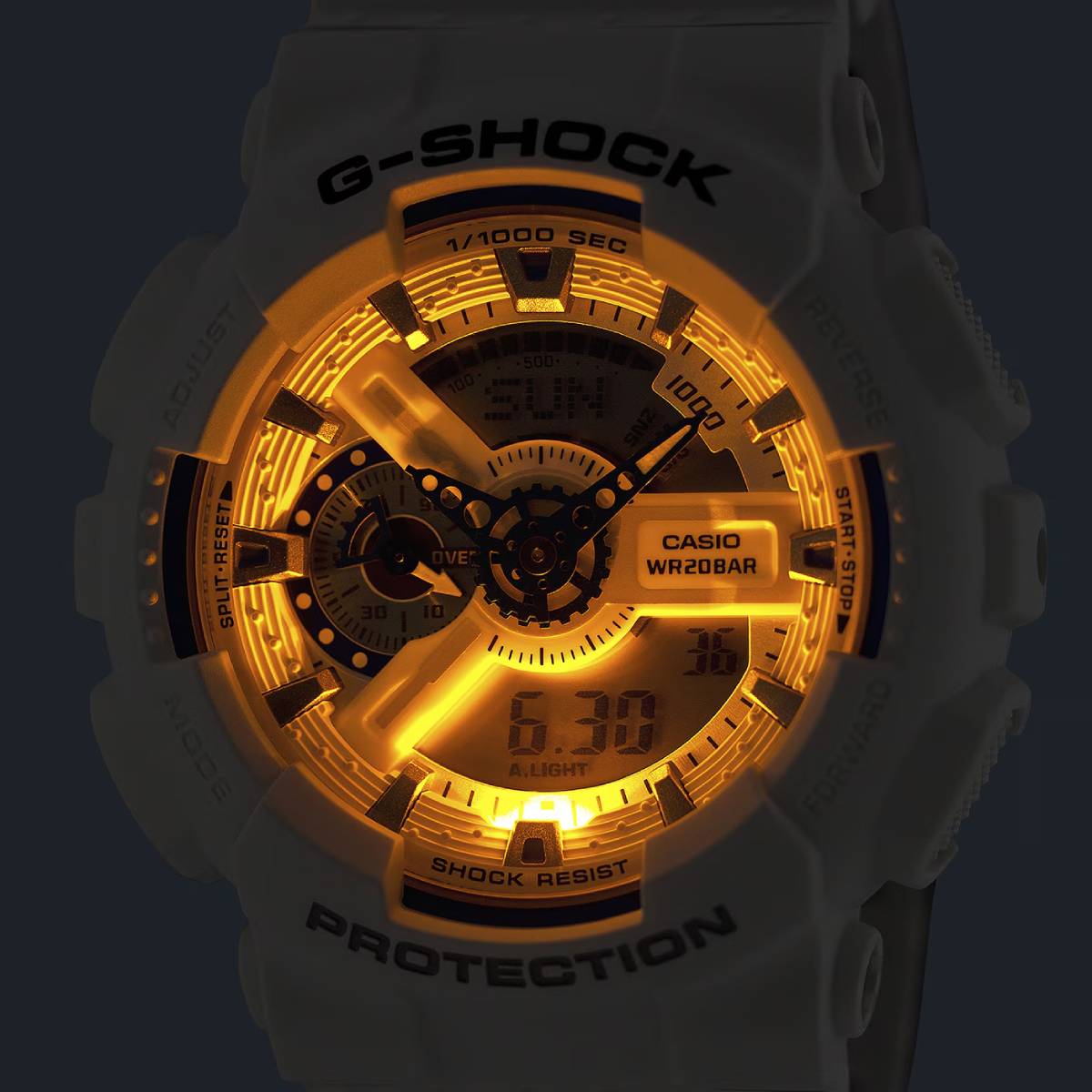 Casio G-Shock 110 Series Men's 51.2mm Ana Digi White Strap Watch - Gray Dial