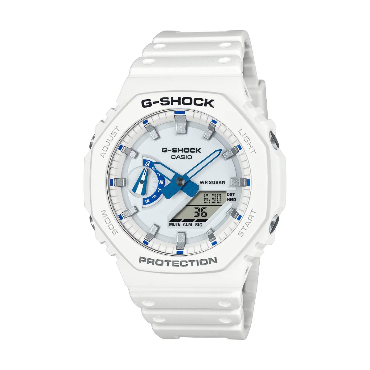 Casio G-Shock 2100 Series Men's 45.4mm Ana Digi Strap Watch - White