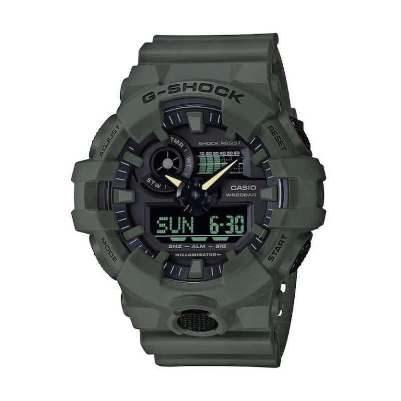 Casio G-Shock Men's 51mm Quartz Digital Resin Black Strap Watch - Olive Green Dial