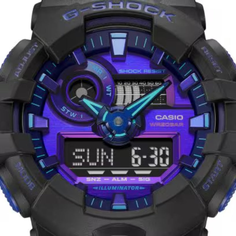 Casio G-Shock Men's 53.4mm Ana-Digi Black Strap Watch - Blue Dial