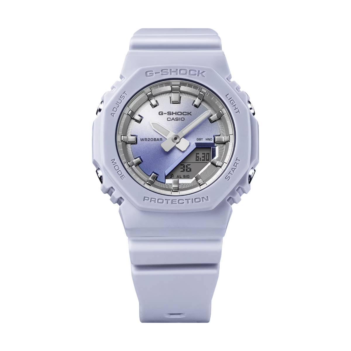 Casio G-Shock Women's 40.2mm Ana-Digi White Strap Watch - Silver Dial