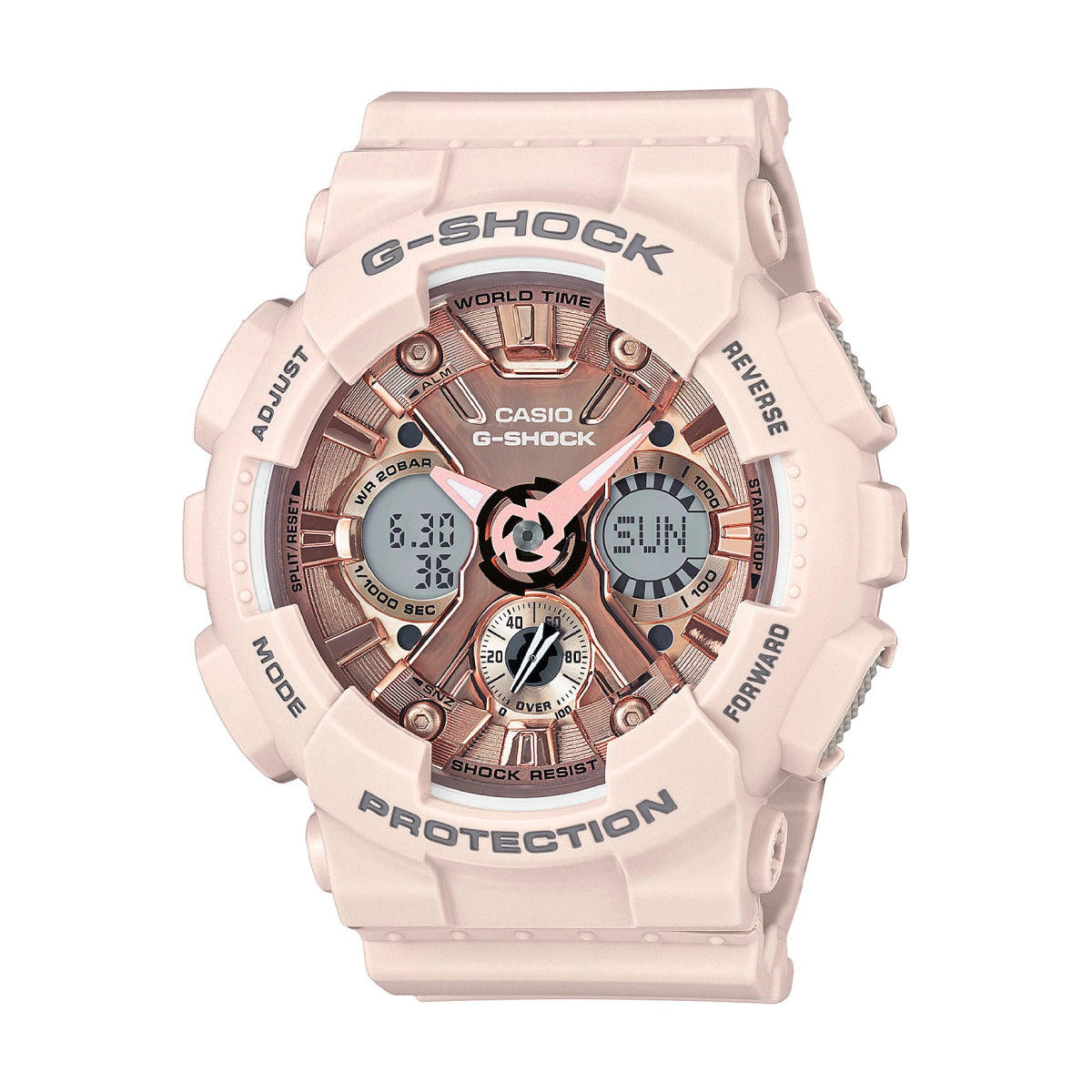 Casio G-Shock Women's 49mm Quartz Digital Analog Pink Resin Strap Watch -