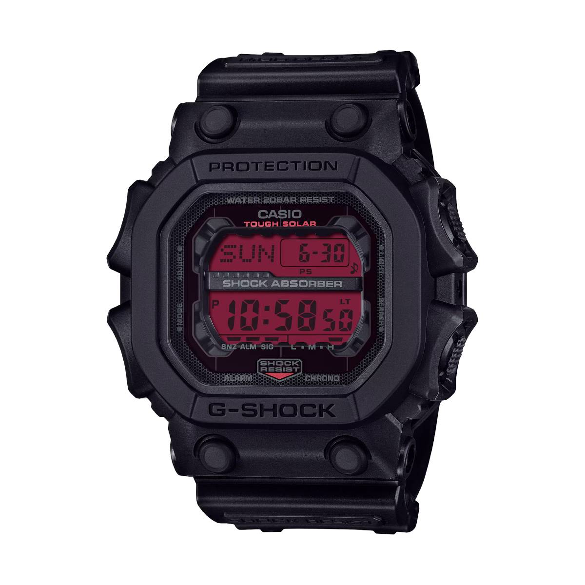 Casio G-Shock Men's 53.6mm Digital Black Strap Watch - Red Dial