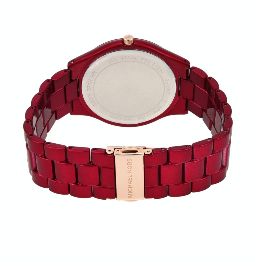 Michael Kors Slim Runway Unisex 42mm Analog Bracelet Watch - Red