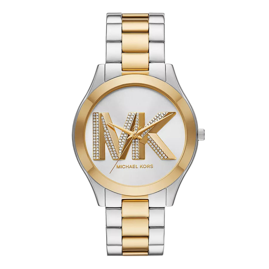 Michael Kors Slim Runway Women's 42mm Three-Hand Two-Tone Bracelet Watch