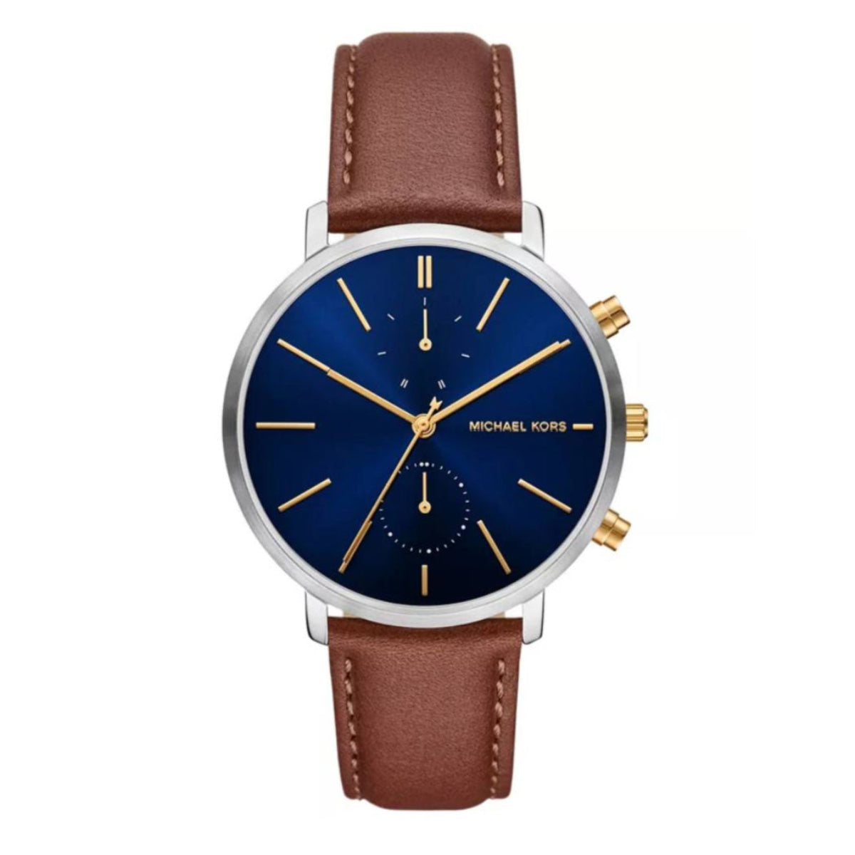 Michael Kors Blake Men's 42mm Analog Brown Strap Watch - Blue Dial