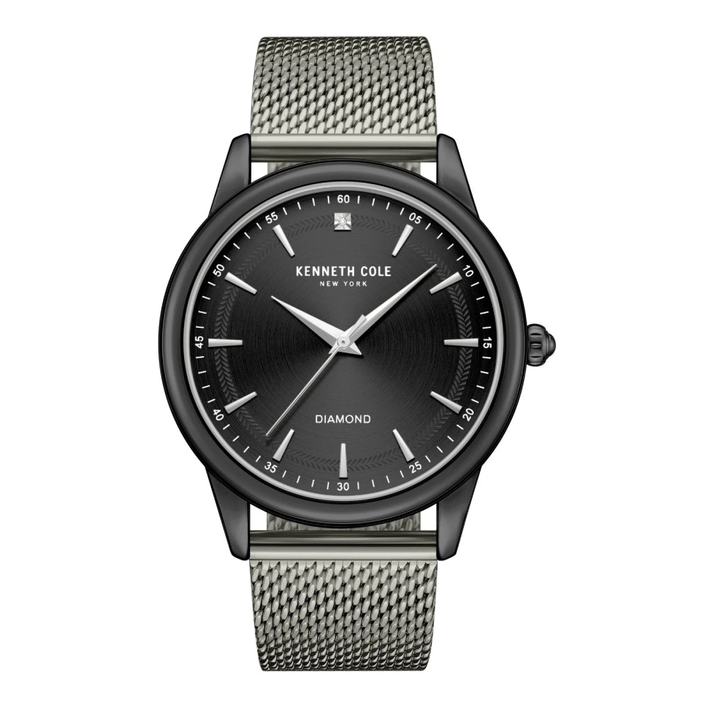 Kenneth Cole New York Men's 43mm Gray Strap Watch - Black Dial
