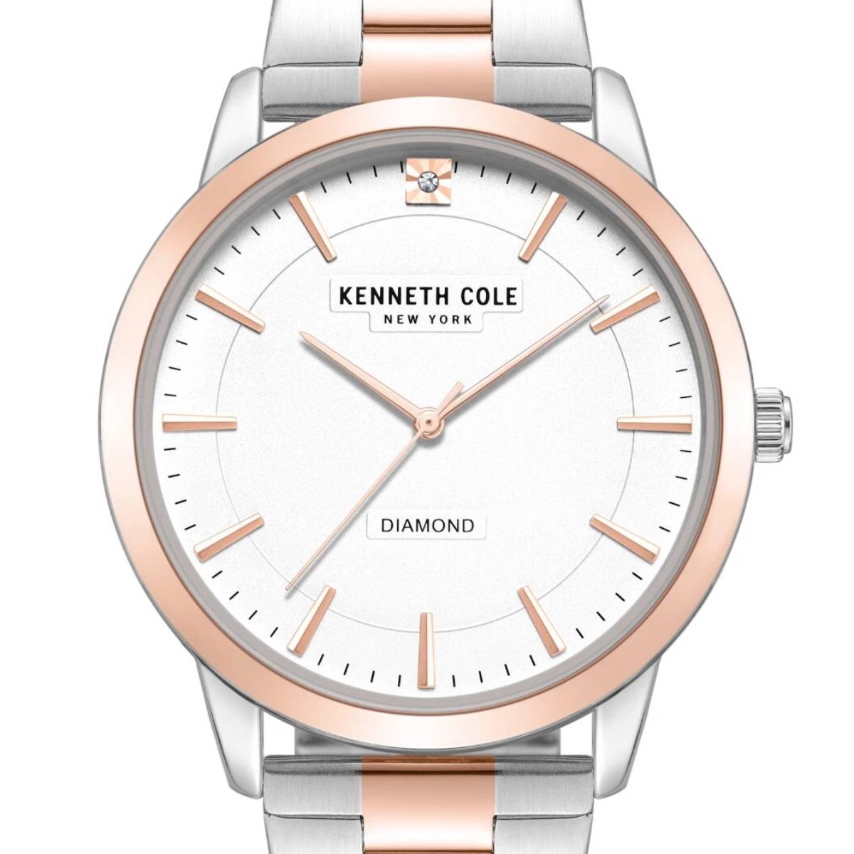 Kenneth Cole New York Men's 44mm Analog Two-Tone Bracelet Watch - White Dial